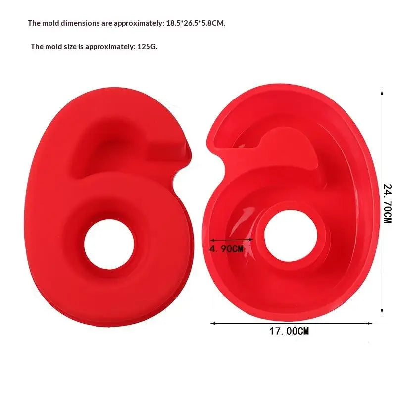 10 Inches Number Baking Moulds Large Silicone 3D Cake DIY Shape 0-9 Qme 6 with 9