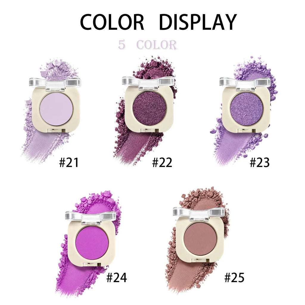 Purple Single Eyeshadow Matte Shimmer Metallic Waterproof LongLasting Highly Pigmented Velvet Smooth Blendable Eye Shadow Makeup Qme
