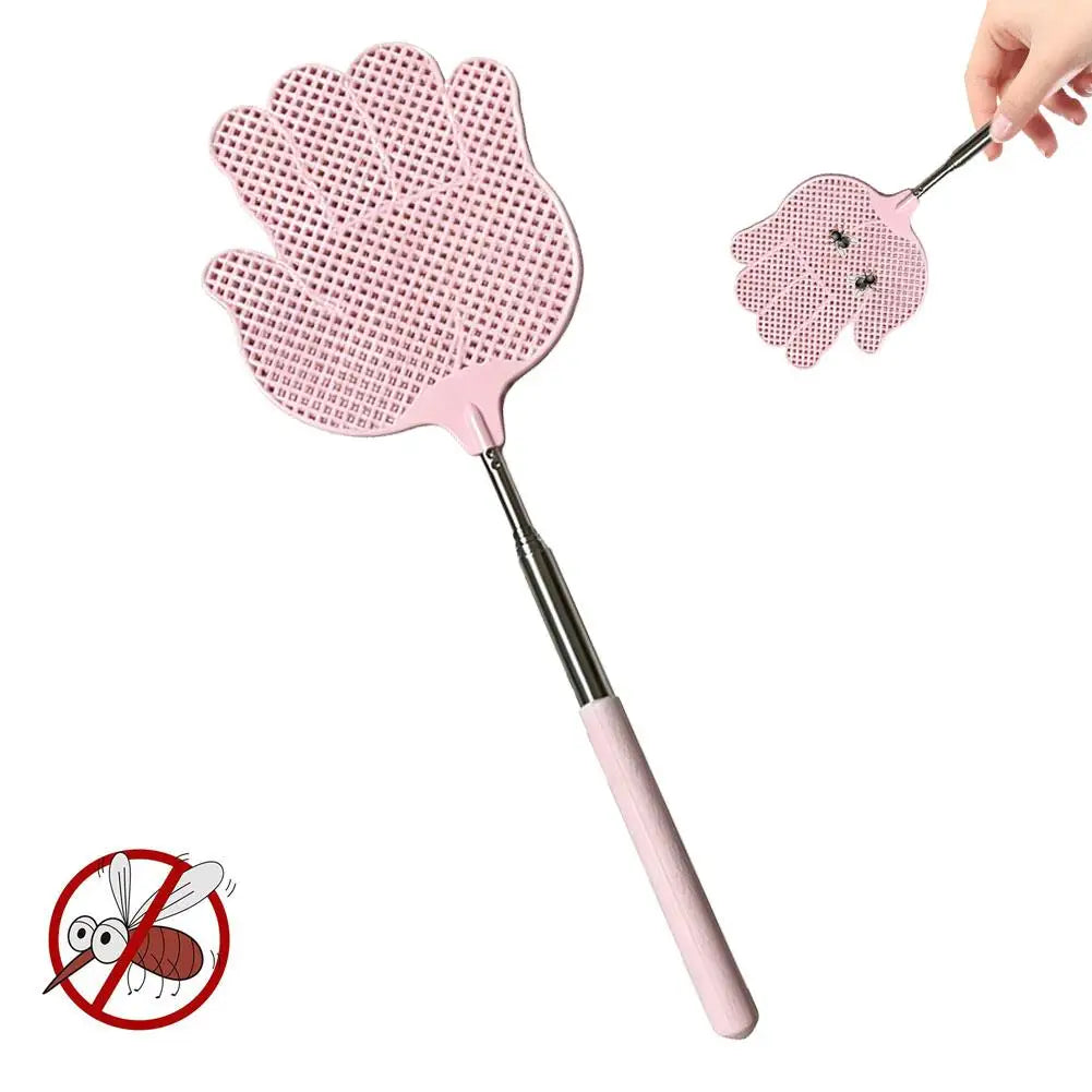 Funny Hand Shaped Fly Swatters Durable Telescopic Swatter Flyswatter Qme Pink