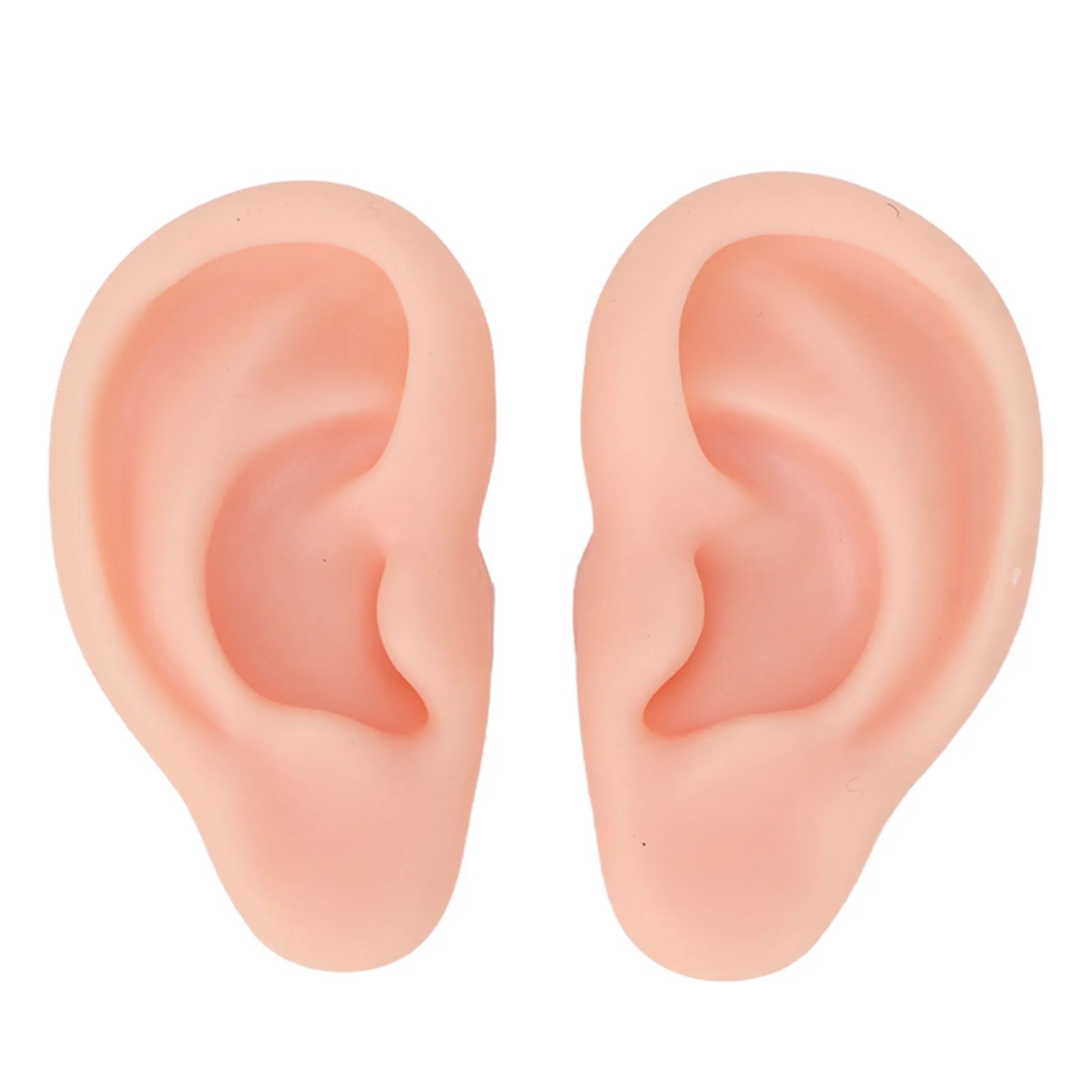 1 Pair Silicone Ear Model Soft Flexible Simulation Ear Model for Earrings Display Ear Piercing Exercise Soft Silicone Ear Model Qme Light complexion