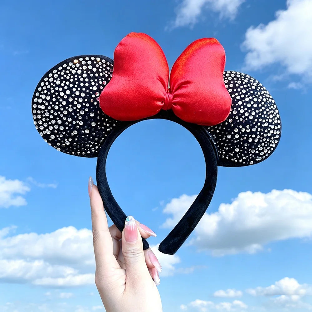 Cartoon Women's Sweet Mickey Mouse Hairband Bow Minnie Mouse Ear Headband Party Birthday Theme Park Wear Girl Hair Accessories Qme Headband 1