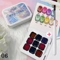 9 12Colors Macaron Gypsum Painting Nail Polish Patting Smudge Canned Qme 06