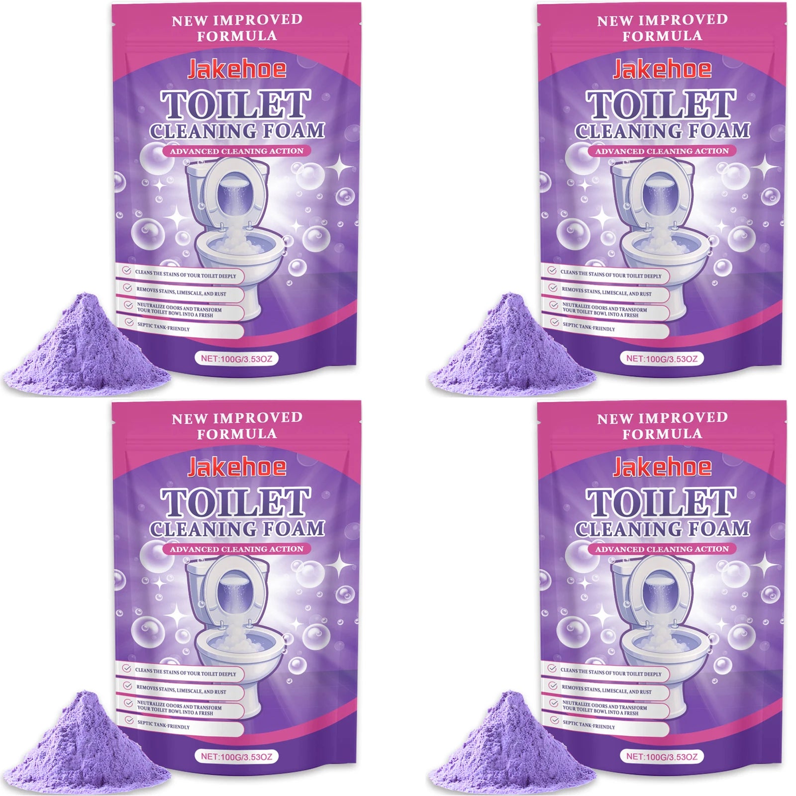 Toilet Cleaning Powder Effectively Removing Stubborn Urinary Scale Eliminate Odors Long Lasting Freshness Toilet Descaling Agent Qme 4 x 100g Boxed