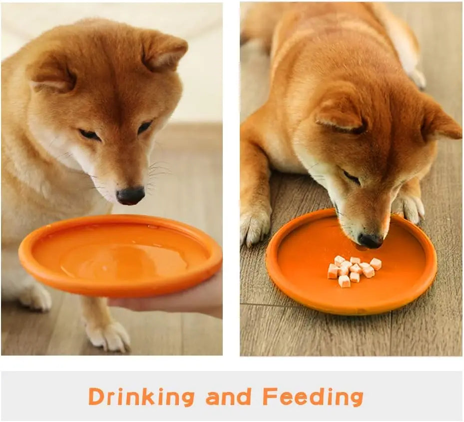 Pack dog frisbee, durable pet interactive toy rubber, suitable for outdoor training of medium-sized and large dogs Qme