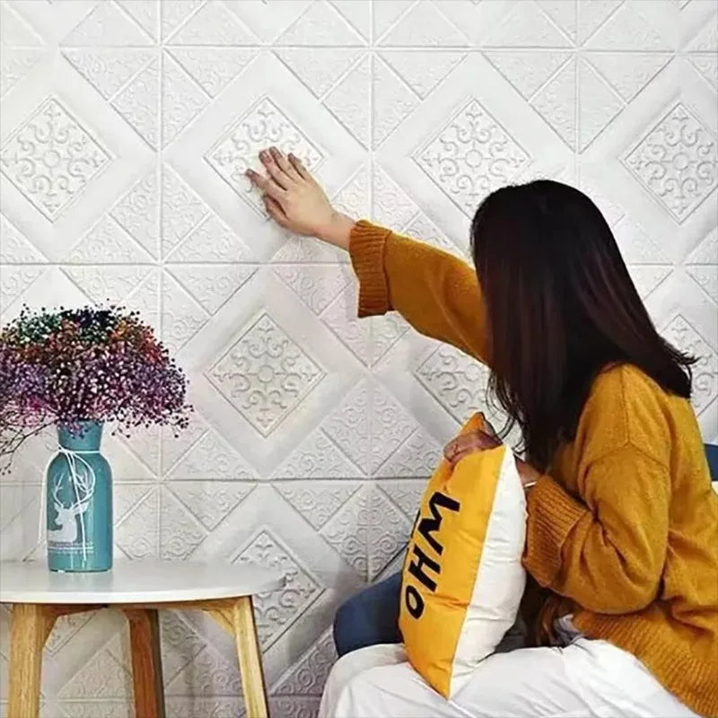 Self Adhesive Peel And Stick 3D Brick Wall Sticker 35x35cm Wallpaper Living Kids Room Household Indoor Wall Art Decor Qme