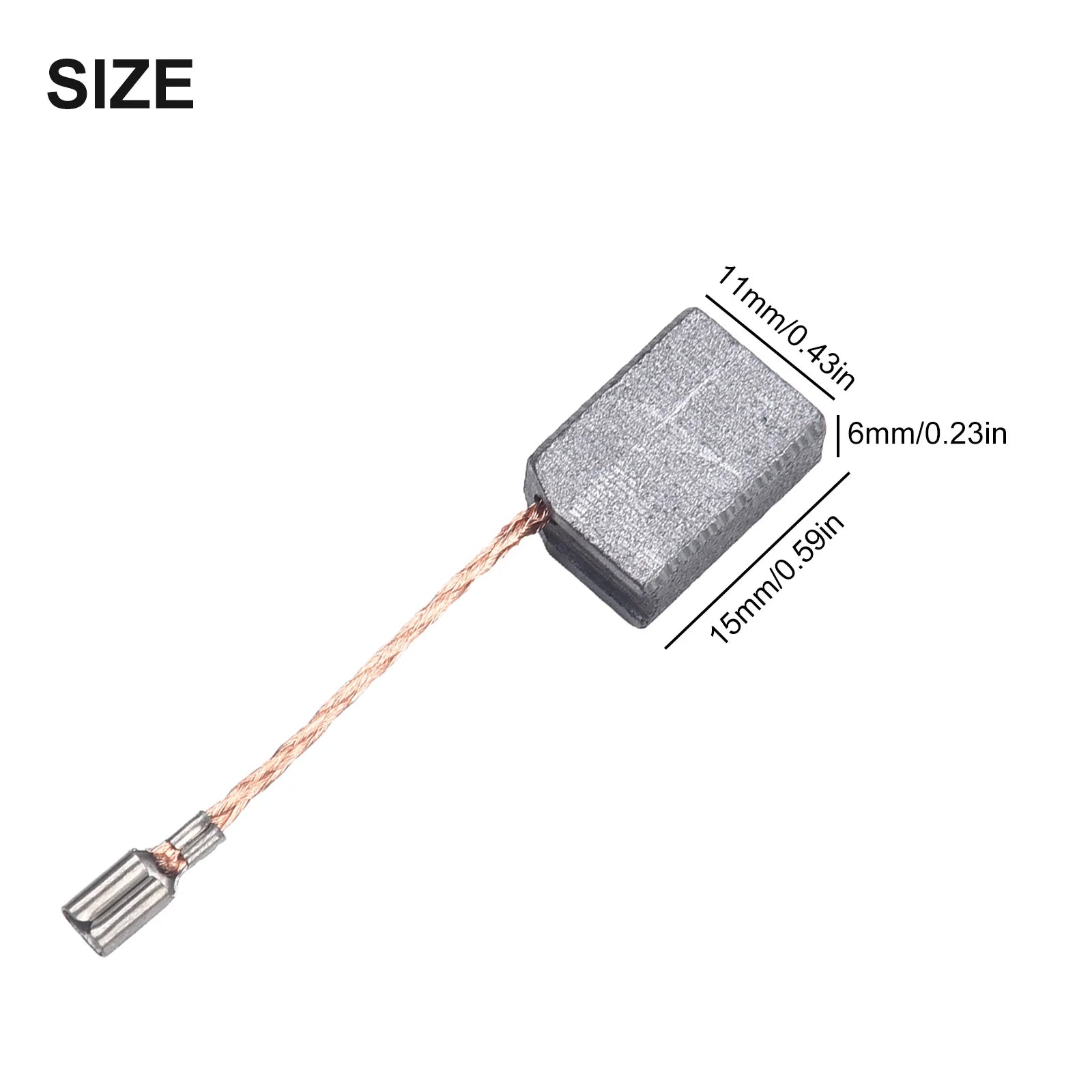 10pcs Electric Grinder Replacement Carbon Brush Spare Parts For WU900 WU829 WU816 WU771 Electric Motors Brush 6x11x15mm Qme