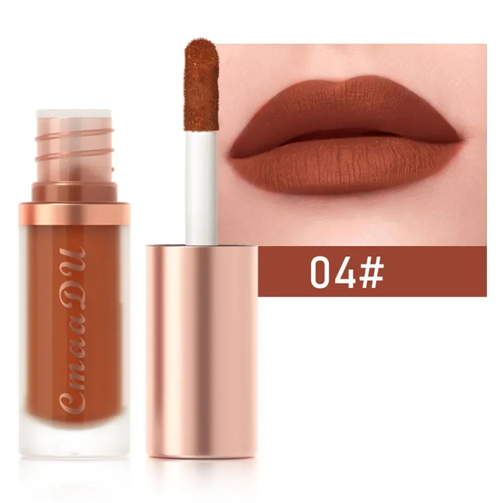 1pcs Waterproof Matte Velvet Lip Glaze Moisturizing Long Lasting Non-stick Cup Not Easy To Fade Lip Gloss Lipstick Makeup Qme 4