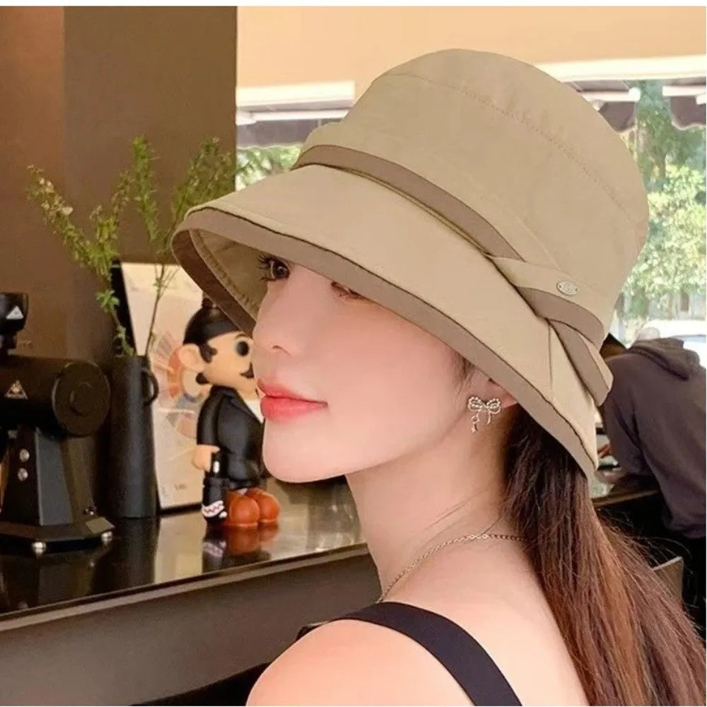 Fashion Wide Brim Face Covering Sun Hat Lightweight Foldable Bucket Caps Quick Drying Versatile Style Fisherman Hat Outdoor Qme