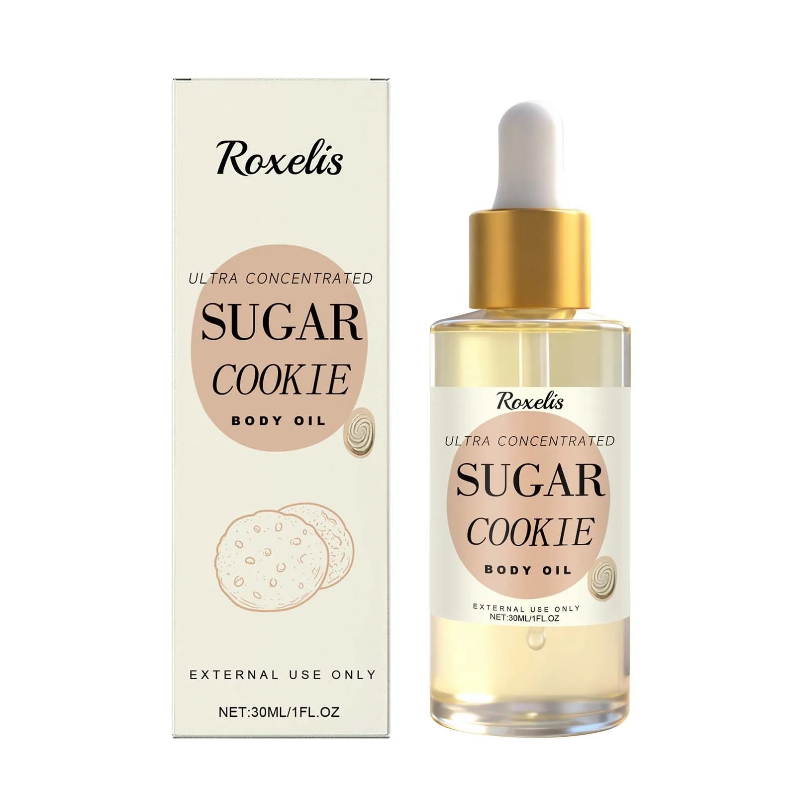 Sugar Cookie Fragrance Body Oil Long-lasting Moisturizing Nourishing Oil for Dry Skin Smooth Skin Daily Hydrating Body Care Qme 30ml Boxed