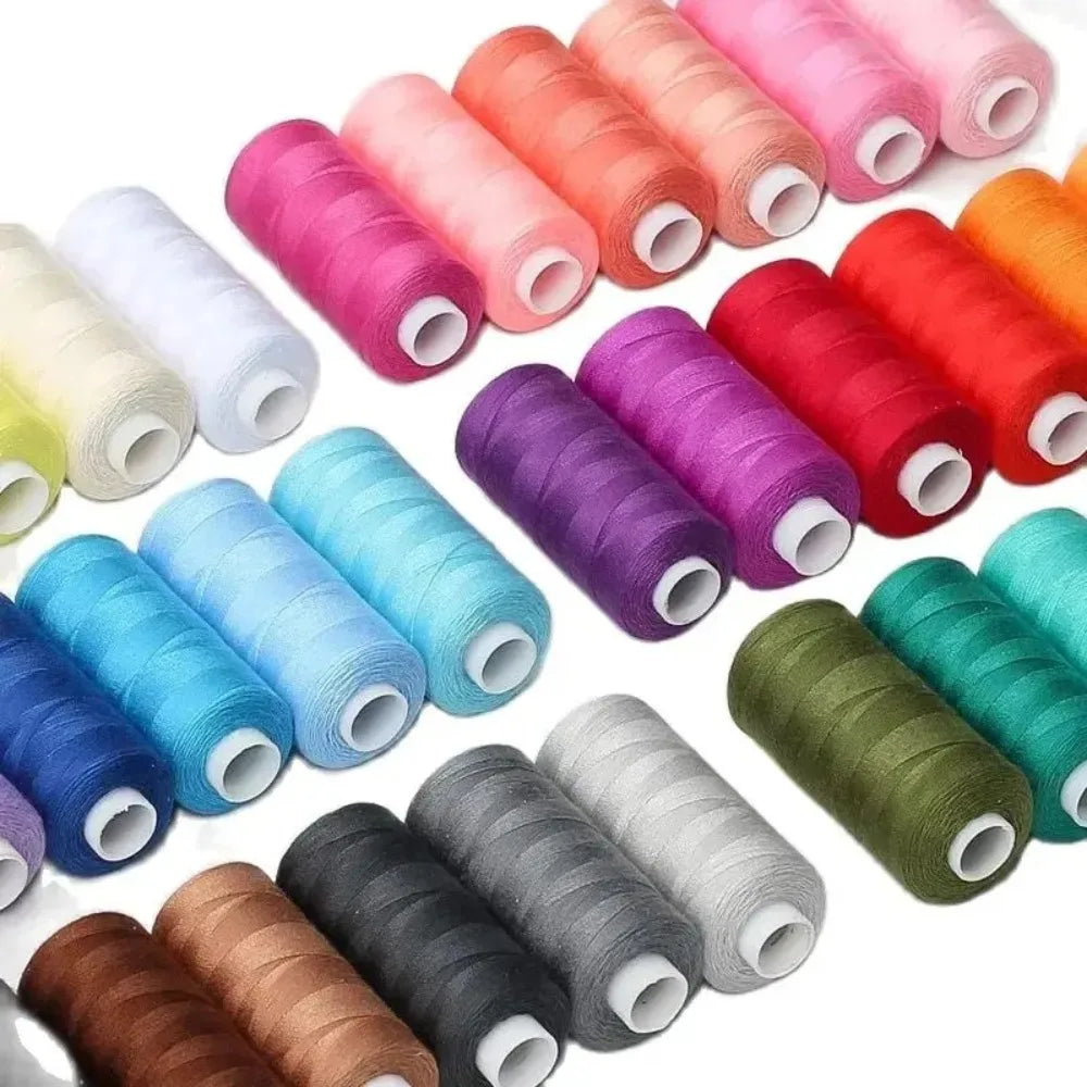 6 Rolls Polyester Sewing Thread Set Assorted Colors Polyester Sewing Machine Thread for Home DIY Manual and Mechanical Sewing Qme