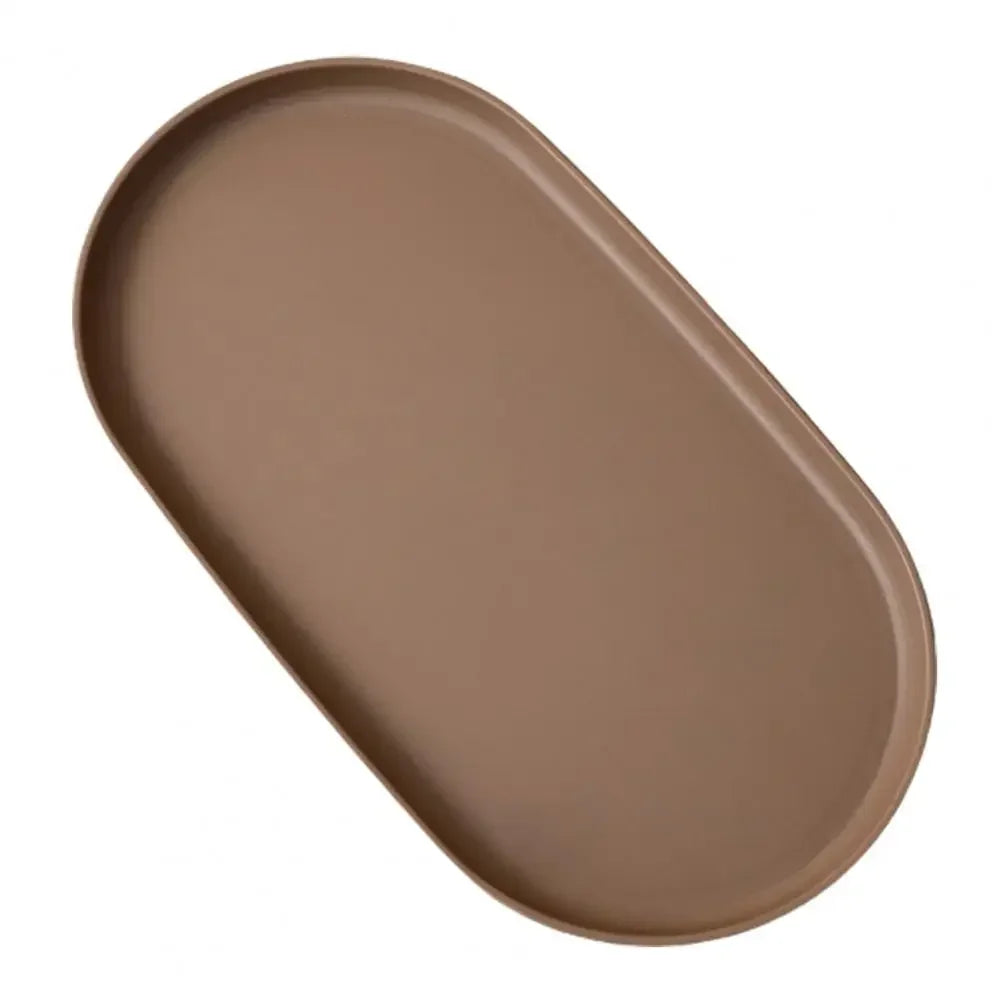 Fruit Plate Dessert Tray Stackable Oval Food Serving Tray Free Bone Dish Snack Plate Reusable Smooth Edge Food Plate for Kitchen Qme 1pc Chocolate