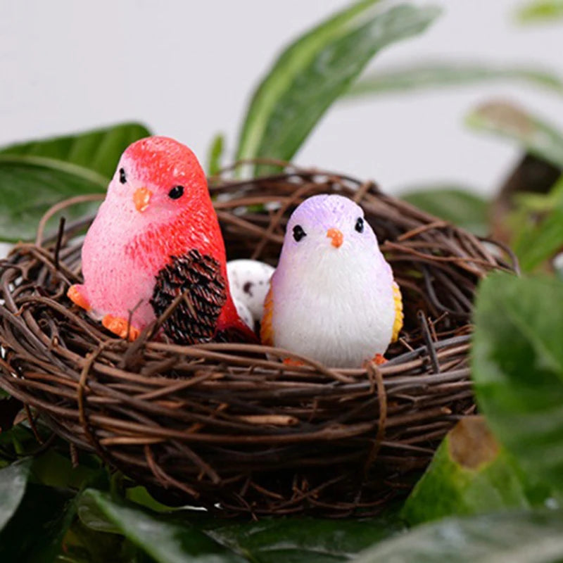 Cute Cartoon Colorful Fly Bird Sparrow Small Statue Figurine Ornament Qme