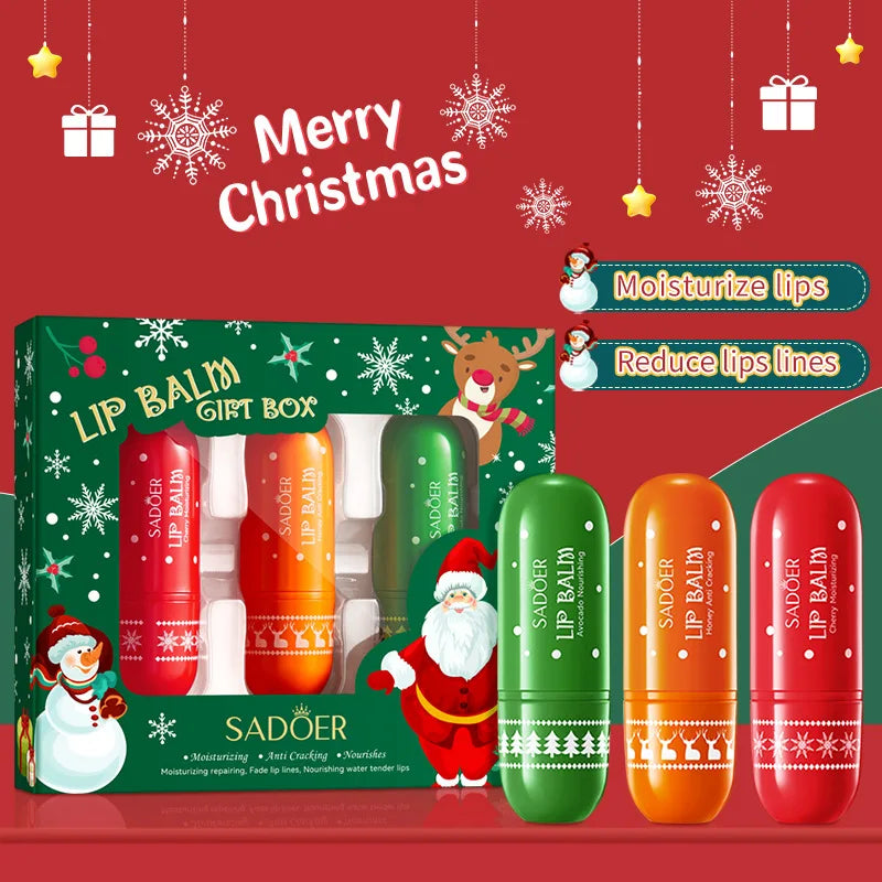 SADOER Christmas Moisturizing Lipstick Anti Wrinkles Hydrating Repair Qme