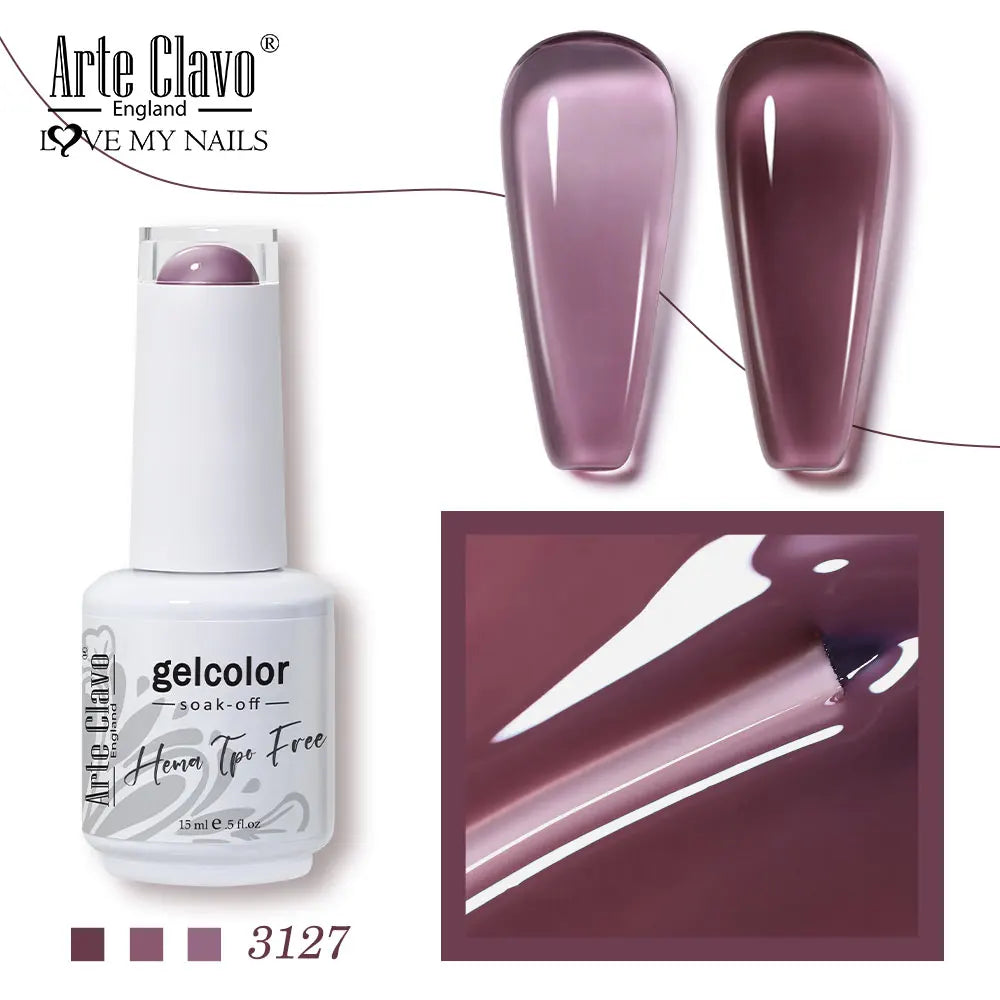Arte Clavo Jelly Series Semi-transparent Light Pink Peach Gel Nail