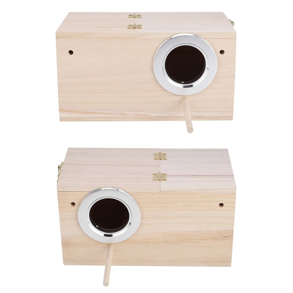 Wooden Bird Breeding Box Parrot Nesting House 13x13x24.5cm for Budgie Cockatiel Lovebird Cage Accessories Nesting Cage Qme