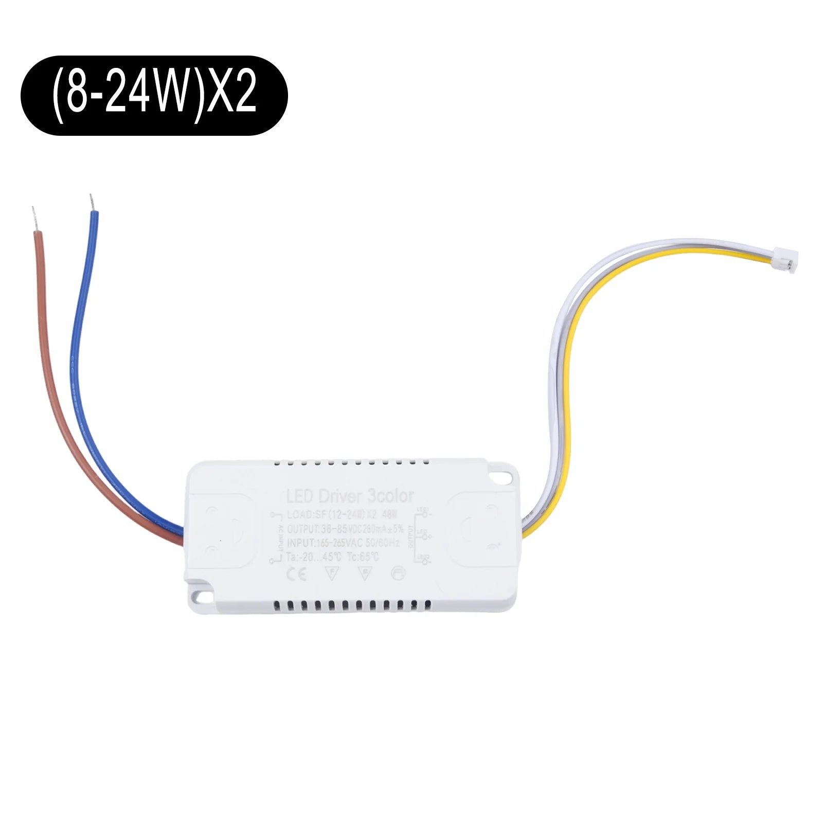 LED Driver 3color Adapter For LED Lighting Non-Isolating Transformer AC165-265V 8-24W 20-40W 30-50W 40-60W 50-70W LED Driver Qme (8-24W)X2