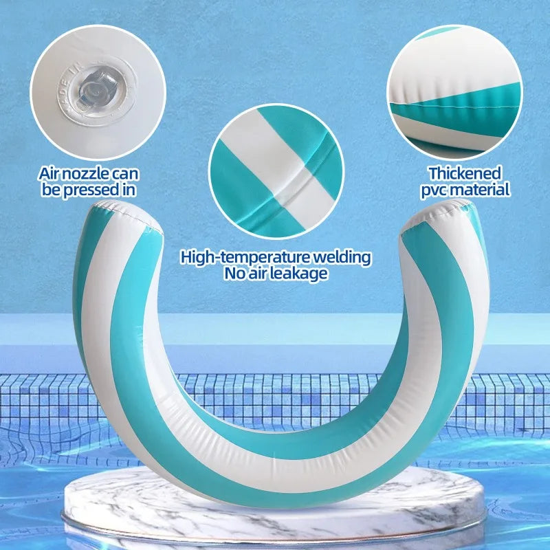 Backyard Pool Party Essential Inflatable Arc-shaped Swim Ring Adults Qme
