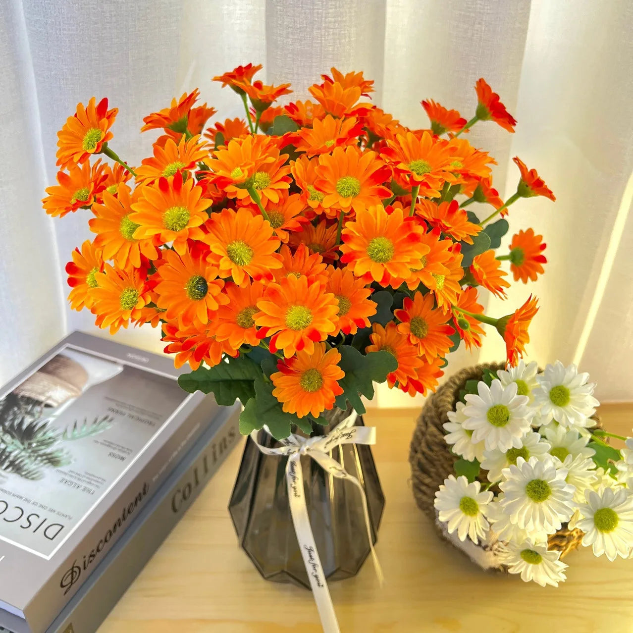 21 Heads Of Sunflowers Small Daisies Bouquets Of Chamomile Wedding Decoration Materials Home Decoration DIY Artificial Flowers Qme