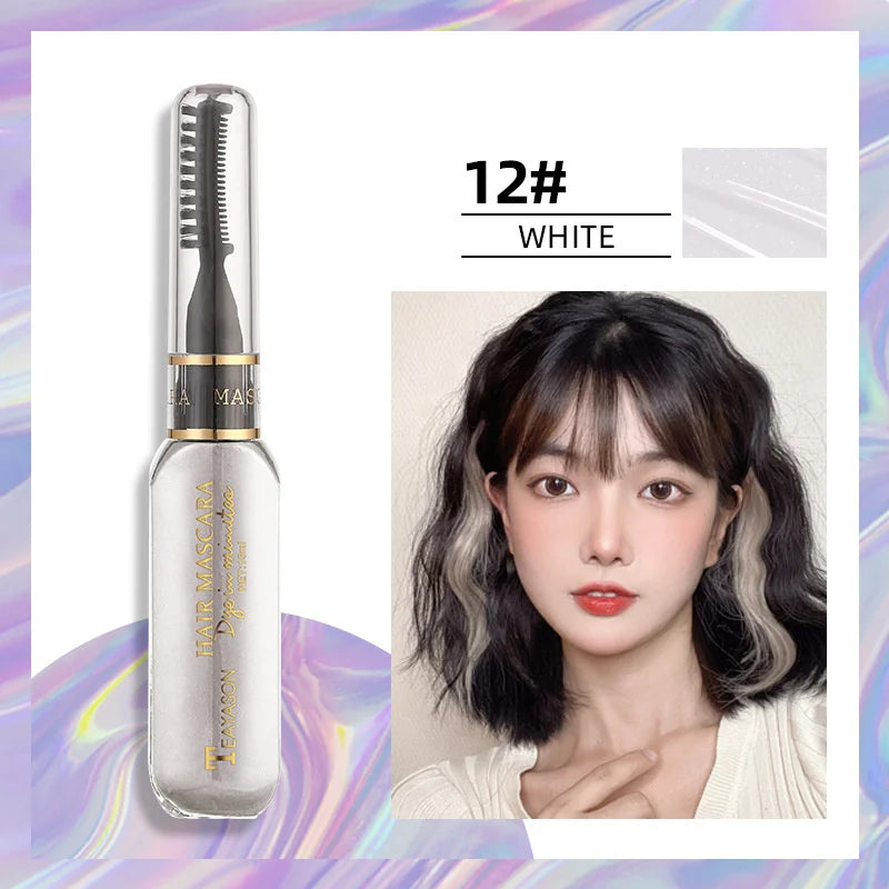 13 Colors One-off Hairs Color Disposable Hair Coloured Mascara Beauty Tool Washable Non-toxic DIY Hair Wax Blue Grey Purple Qme 12