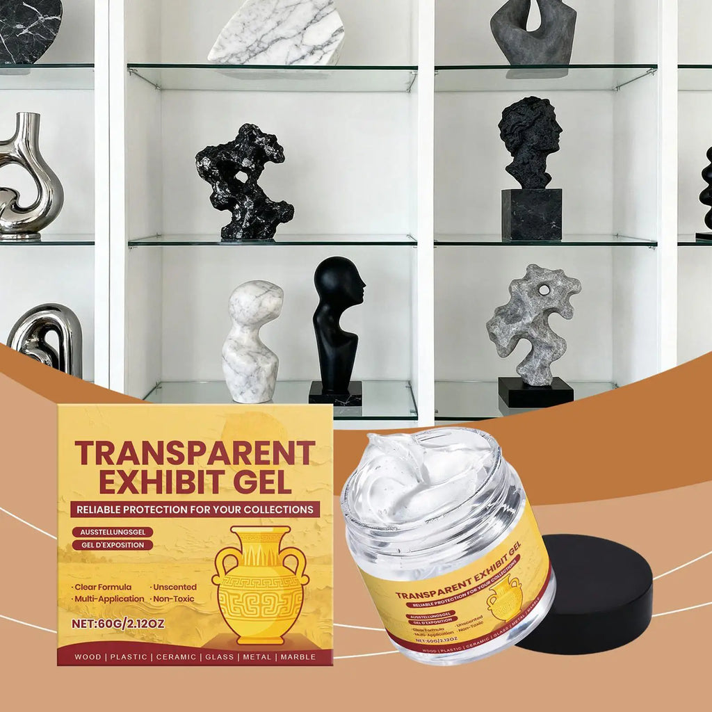 Clear Exhibit Gel 60g Clear Removable Glue Adhesive Museum Wax for Antiques Glass Ceramics Figures Decorations Conservation Art Qme