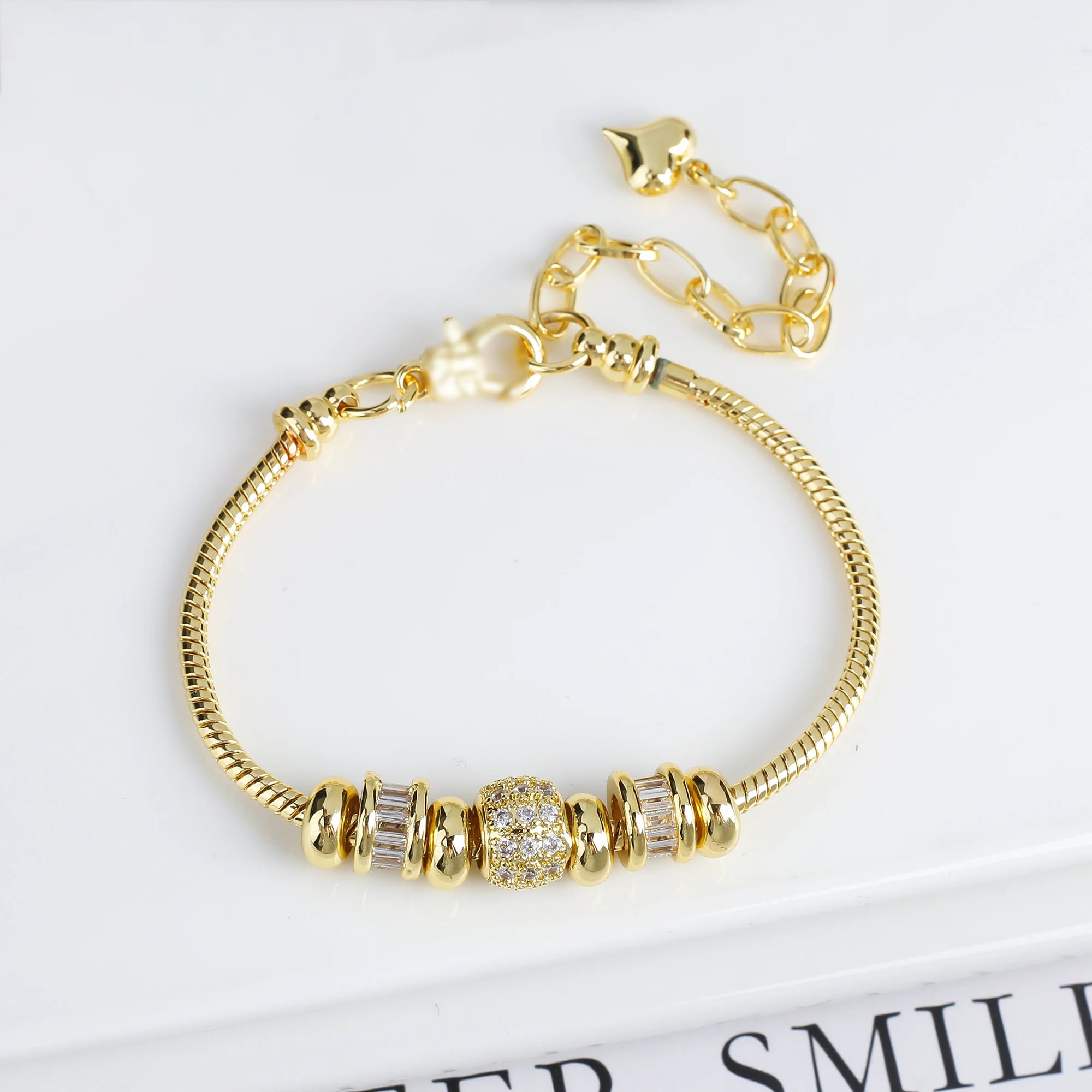 INS Hot Sale 10 Colors Natural Stone Five Leaf Flower Snake Bone Chain Bracelet Classic For Woman Clover Cz Ewelry Party Gift Qme Style 2