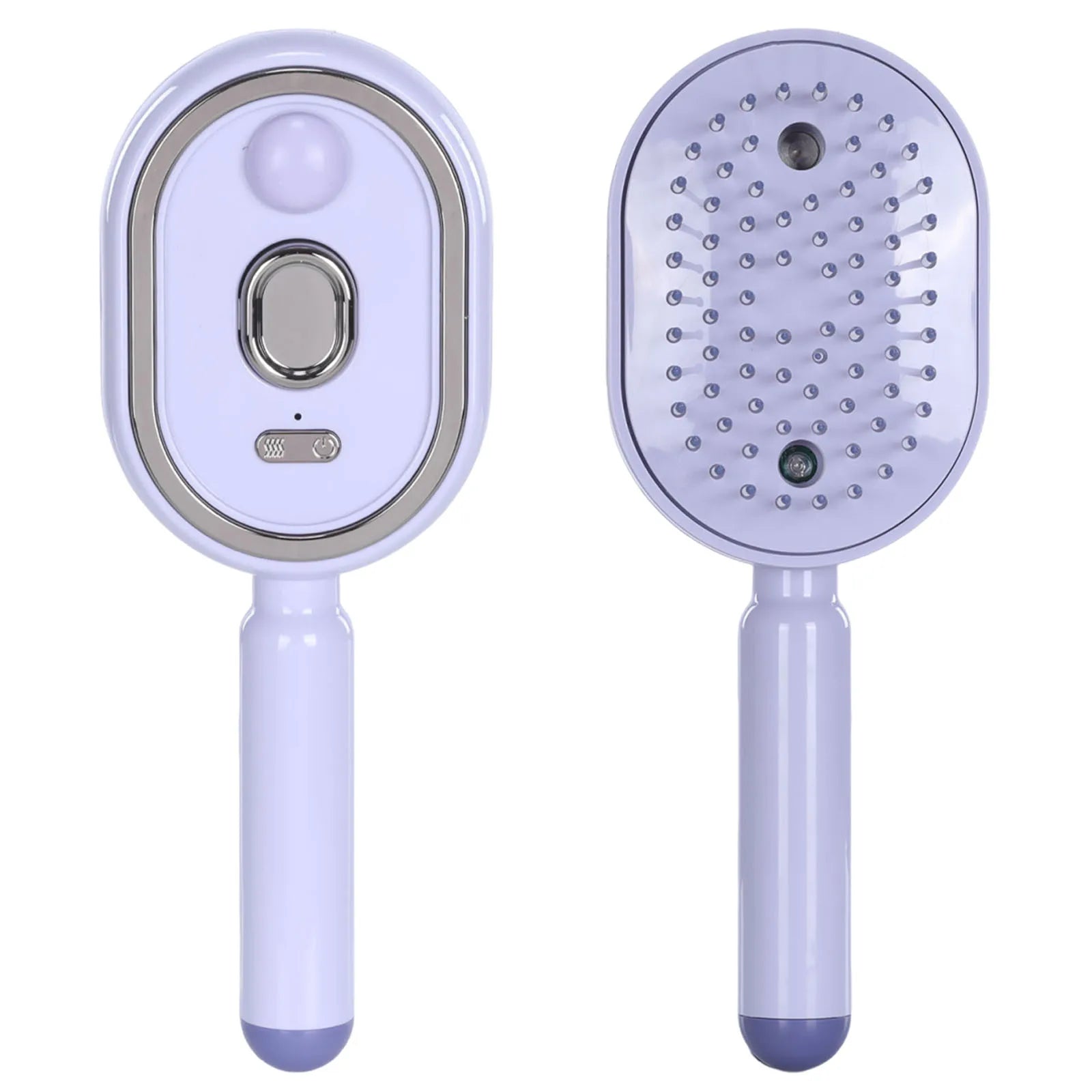 Electric Spray Hair Brush 2-In-1 Misting Hair Brush with Water Spray Reduce Frizz Anti-Static Retractable Steam Massage Comb Qme PURPLE