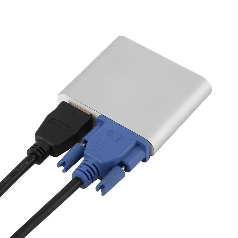 USB VGA Video Converter Female To Female Smart Phone To VGA HD 1080P Digital AV Multiport Adapter for Mobile Phones Qme