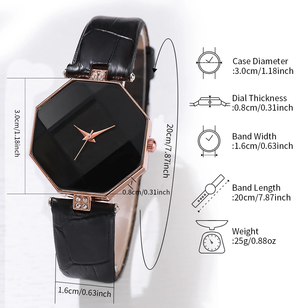 5PCS Fashion Women Watches Simple Leather Band Quartz Watch for Women Clock Jewelry Set Reloj Mujer（Without Box） Qme