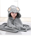 Soft Cartoon Animal Baby Hooded Bath Towel Swaddle Wrap Warm Newborn Qme GRAY