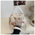 Strawberry Pattern Messenger Bags Corduroy Women's Small Shoulder Bag Teenager Girl Crossbody Bag Cute Tote Student Square Bag Qme A4