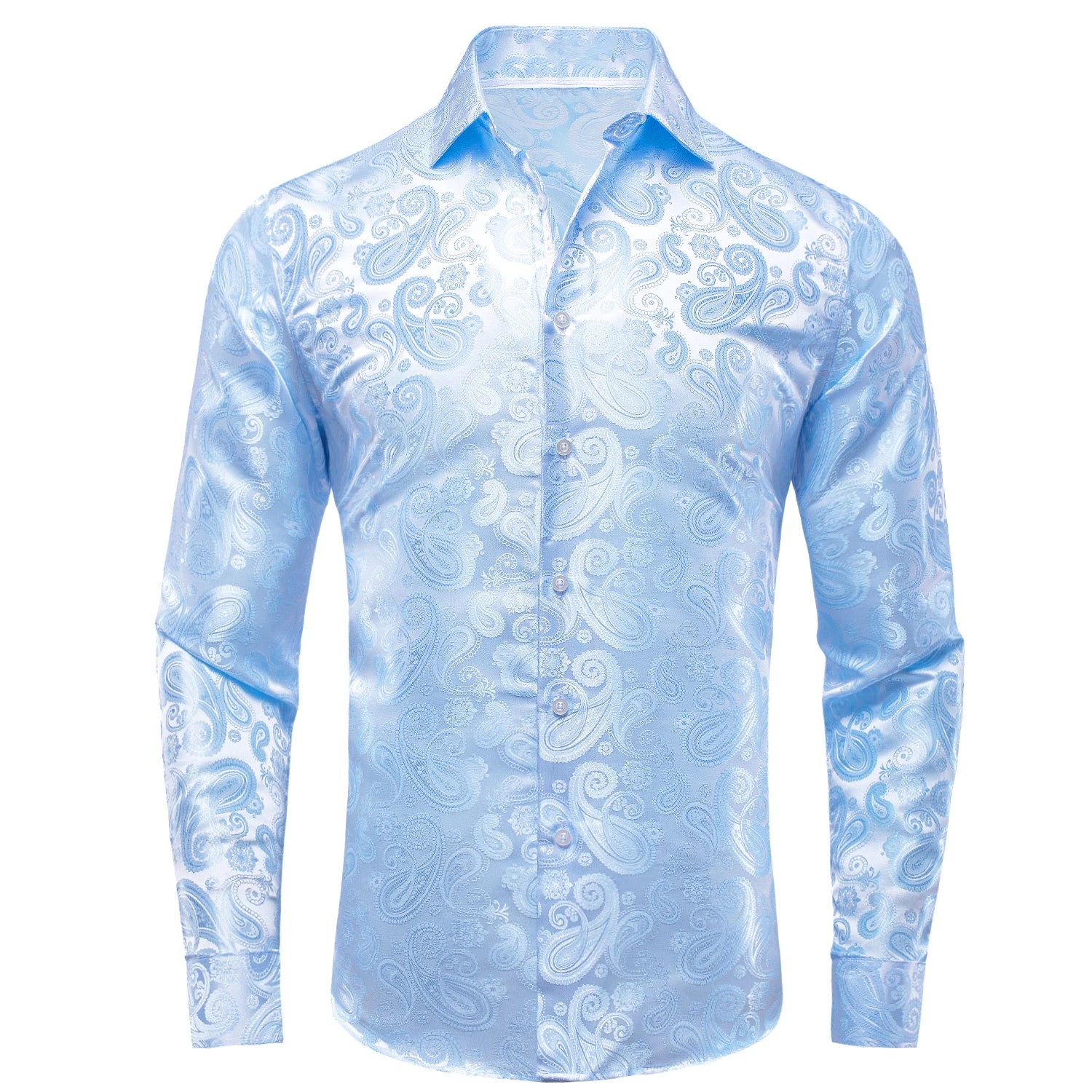 Hi-Tie Jacquard Paisley Mens Dress Shirts Long Sleeve Lapel Suit Shirt Casual Formal Blouse 10 Colors Wedding Business Party Qme CY-1093 S