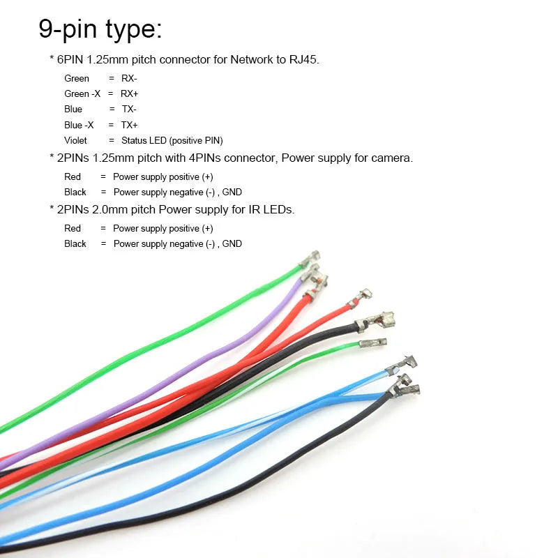 3pcs 15V 9pin RJ45 Network Cable POE Network Port DC female power wire connector cable for IP Camera Monitoring IP Cable w1 Qme