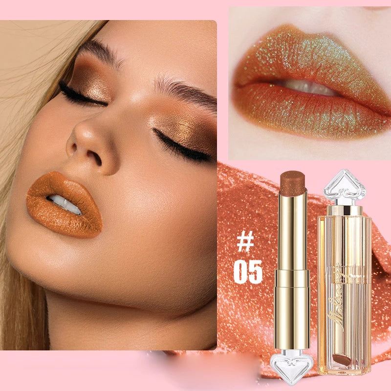 Shiny Lipstick Vibrant Colors Waterproof Sweat Resistant Non Stick Qme 05