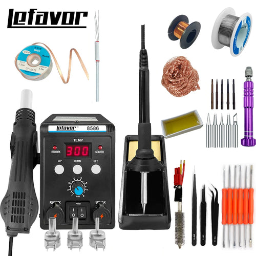 1 Digital Soldering Station Air Gun Solder Iron SMD BGA Rework Qme