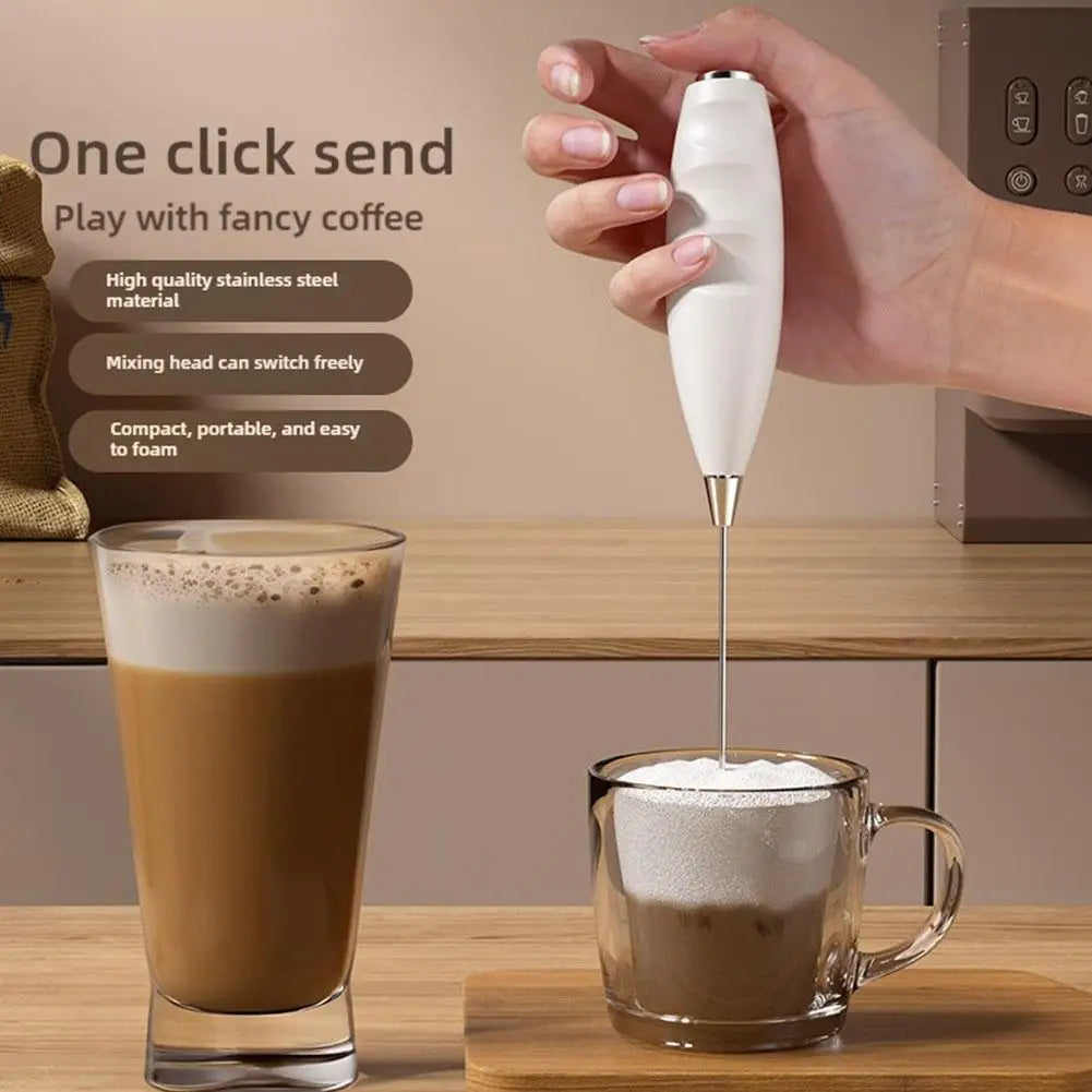 Mi Milk Frother Handheld Foam Maker For Latte Mini Whisk Coffee Cappuccino Frappe Matcha Hot Chocolate Egg Beater Drink Mixer Qme