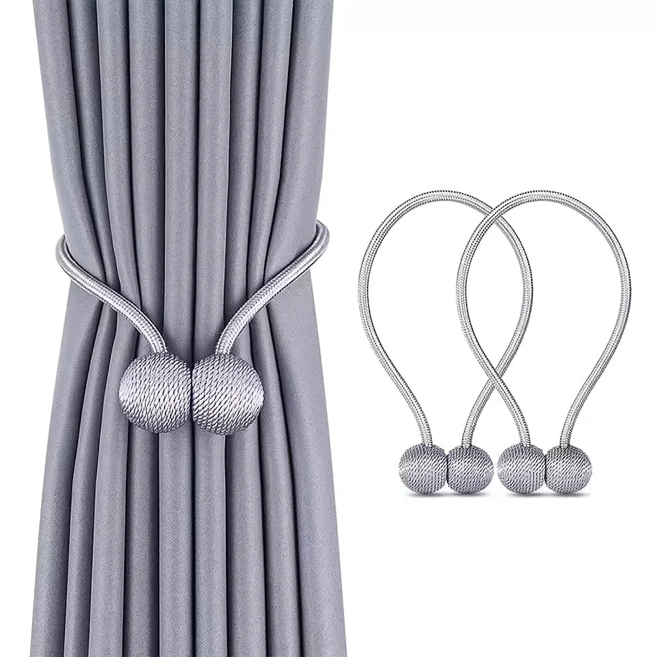 1 Pair Curtain Buckles Creative Door Accessories Magnetic Buckle Qme Light Grey