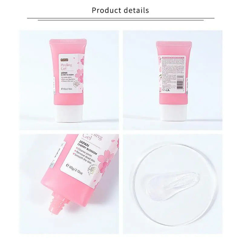 Face Peeling Gel Cherry Blossom Deep Cleansing Gel Facial Scrub Dead Skin Remover Skin Brightening Gel Facial Peel Face Qme