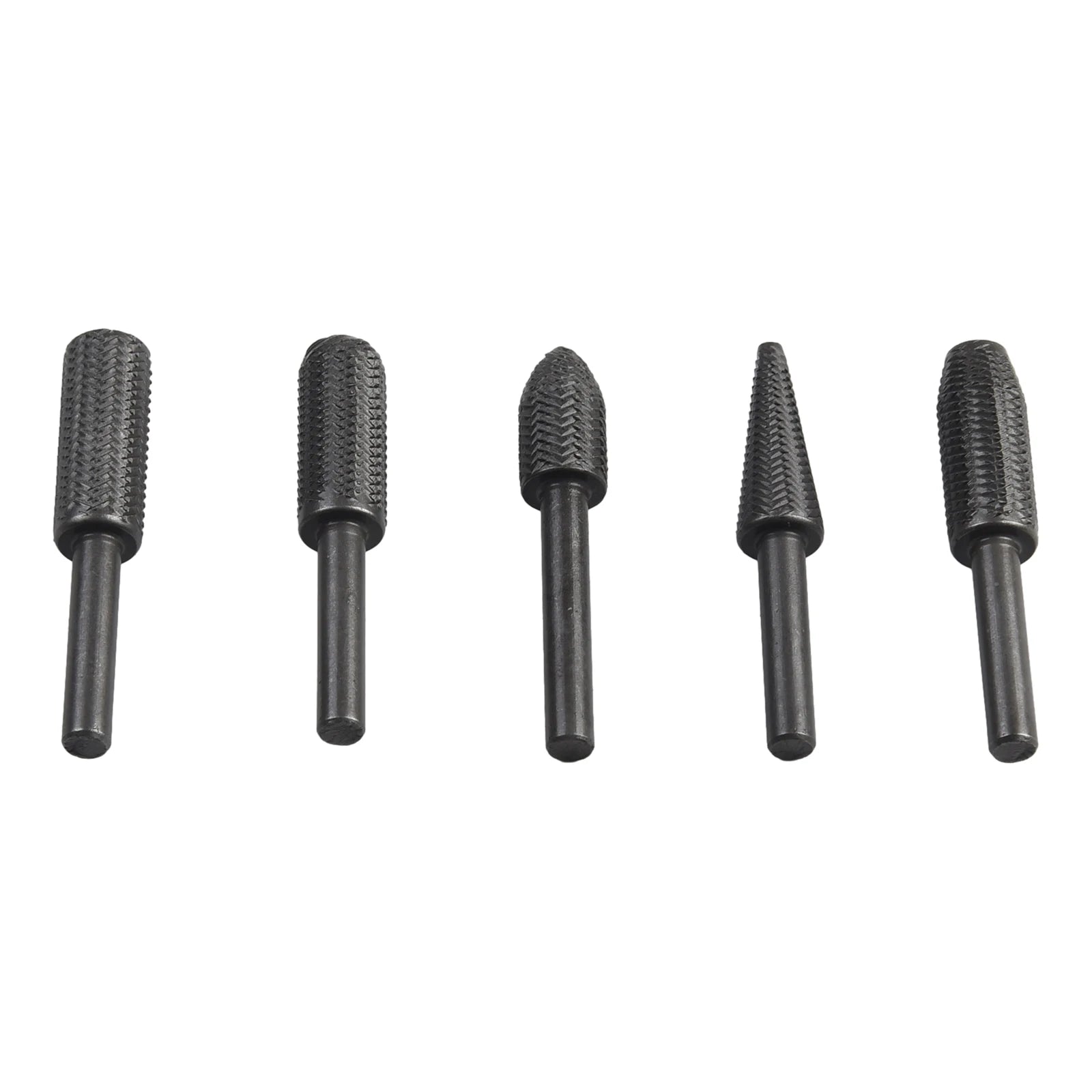 5Pcs/set Rotary Rasp File Steel File 6mm Shank Carving Bit Double Cutter Rotary File Super Hard For Metal /Wood /Grinding Qme