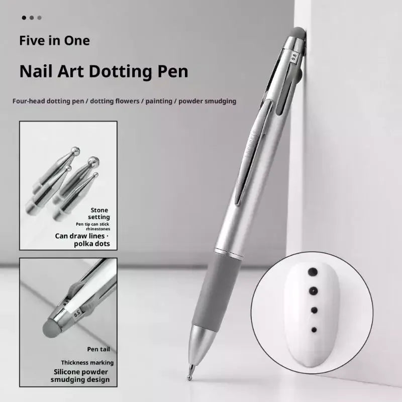 4in1 Nail Dotting Pen Art Tools Ballpoint Design Tip Dot Paint Qme Default Title
