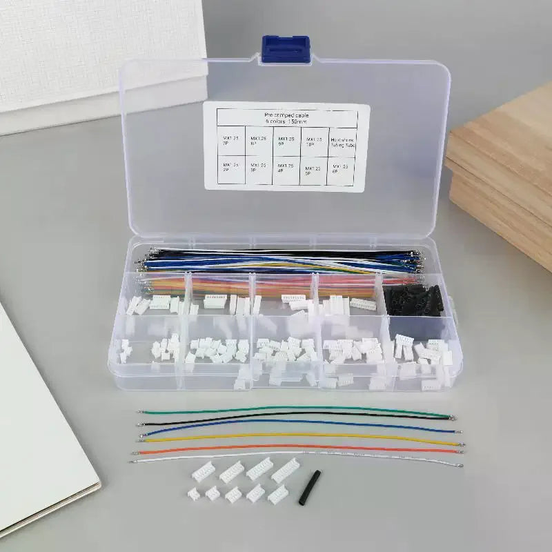 1.25mm Pitch Connectors Socket And Plug With Pre-Crimped Cables Kit 15cm Wire Qme
