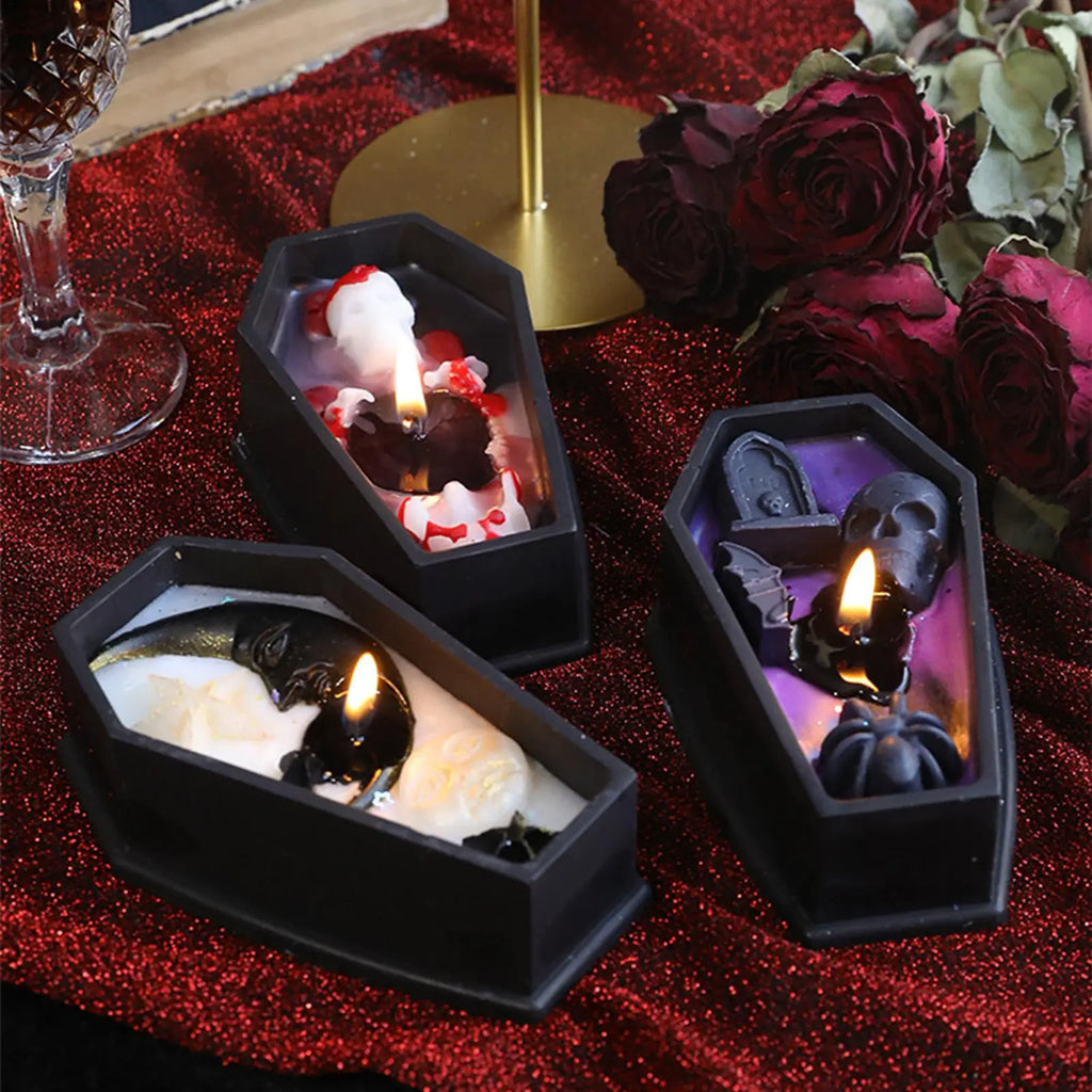 Candles For Home Scented Coffin Candle Halloween Decorations Indoor Fragrant Room Decor Table Centerpiece Coffin For Birthday Qme