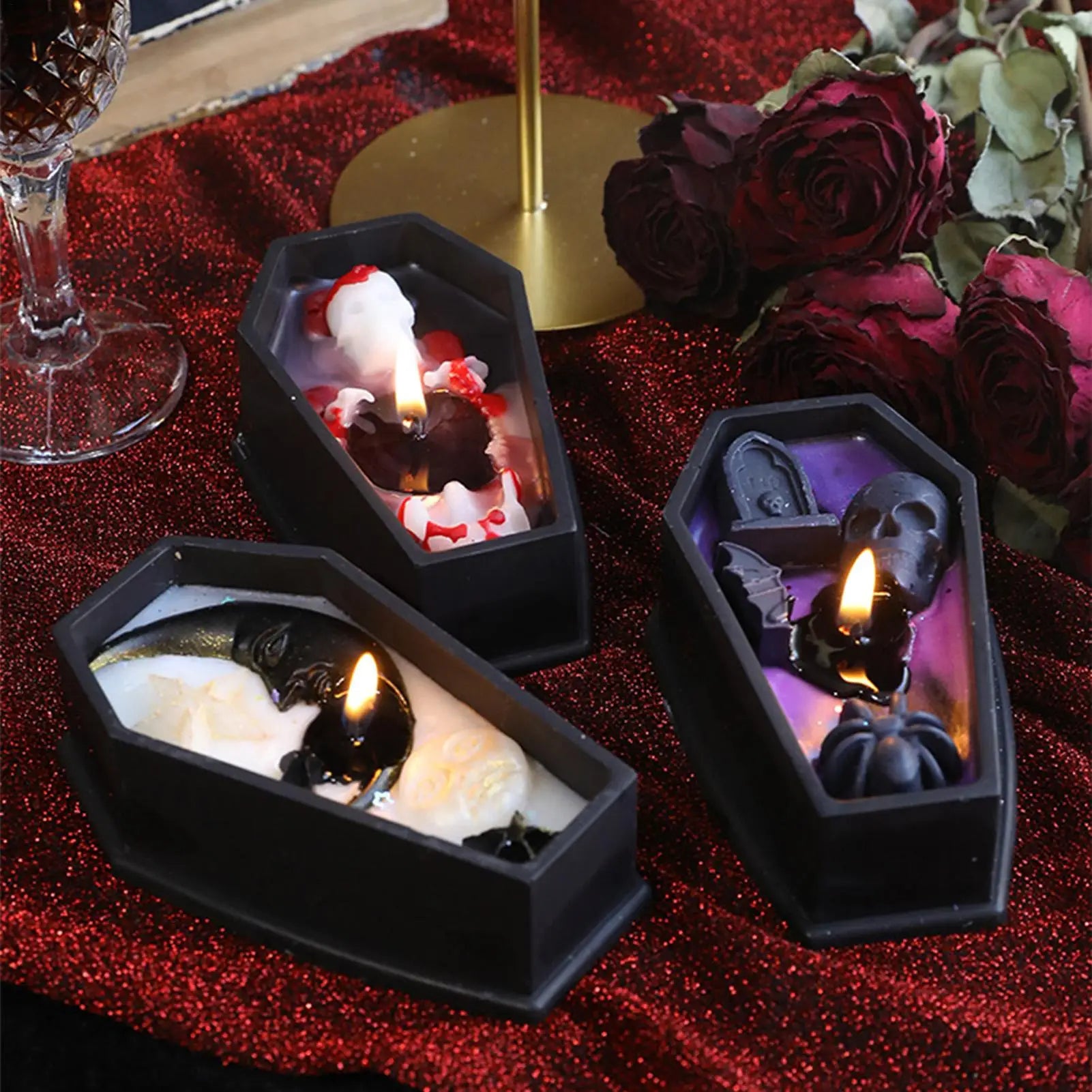 Candles For Home Scented Coffin Candle Halloween Decorations Indoor Fragrant Room Decor Table Centerpiece Coffin For Birthday Qme