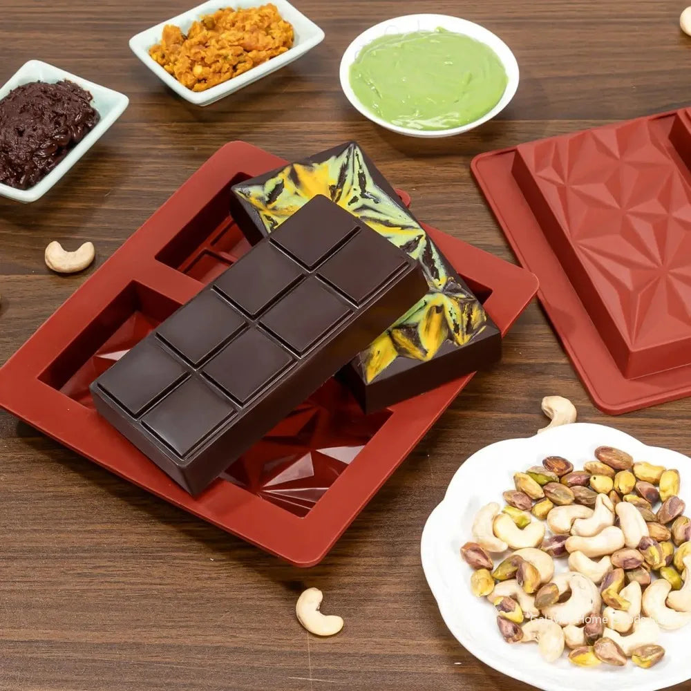 Dubai Chocolate Mold Bar Pistachio Silicone Thick Filling Bars Large Qme
