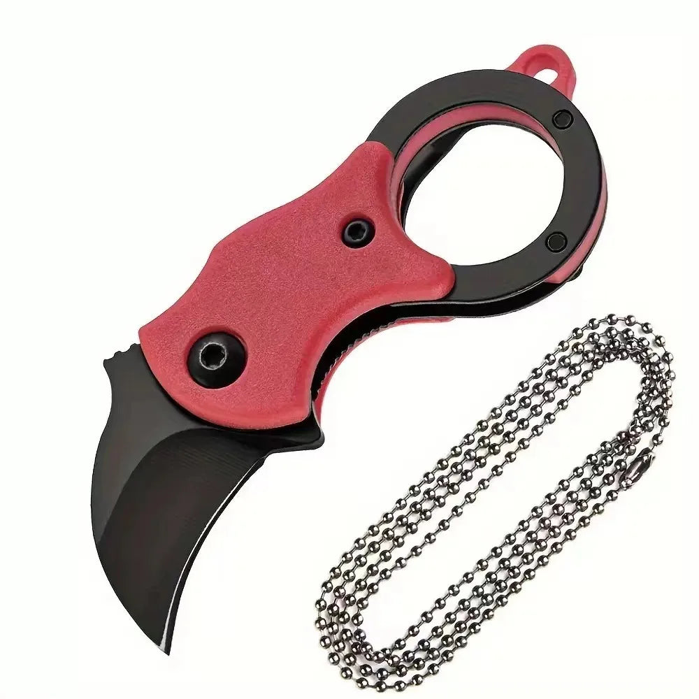 Eagle claw mini disassembly express knife anti body keychain folding knife wolf claw outdoor portable anti body knife Qme Red 1pc