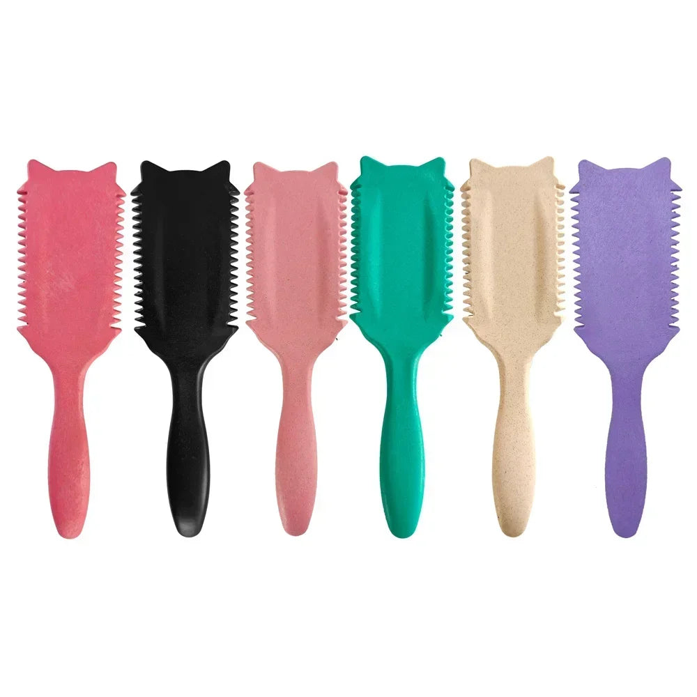 Boar Bristle Curl Defining Brush Detangling Shaping Styling Tool Qme