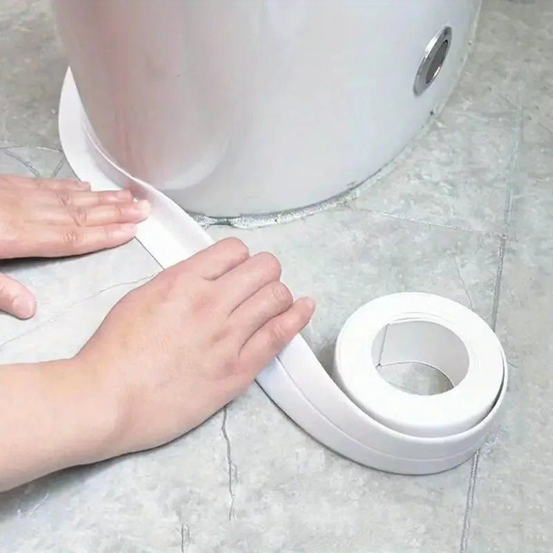 A Roll Of Three Meters Two Pvc Waterproof And Anti-Mildew Seam Adhesive, Suitable For Kitchen, Bathroom, Toilet, Corner Gap Qme