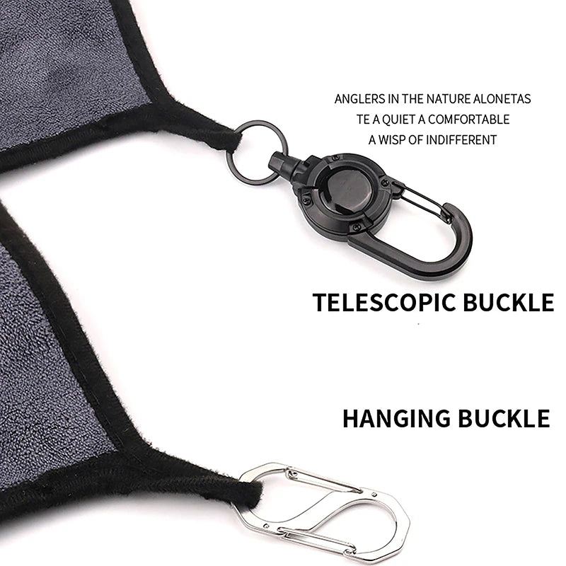 Portable Buckle Fishing Towel Thickened Anti Slip Hand Wiping Qme