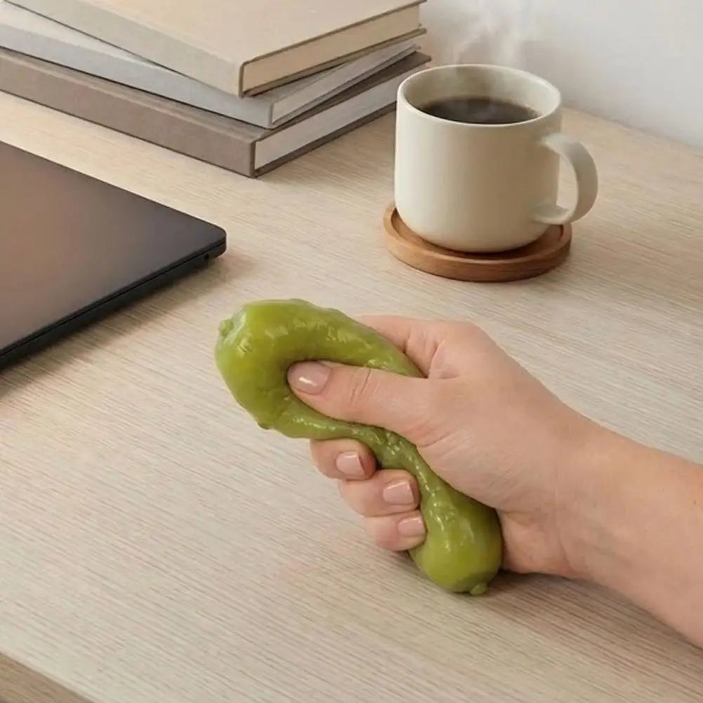 Pickle Squishy Stress Relief Toy Soft Squeeze Fidget Realistic Qme