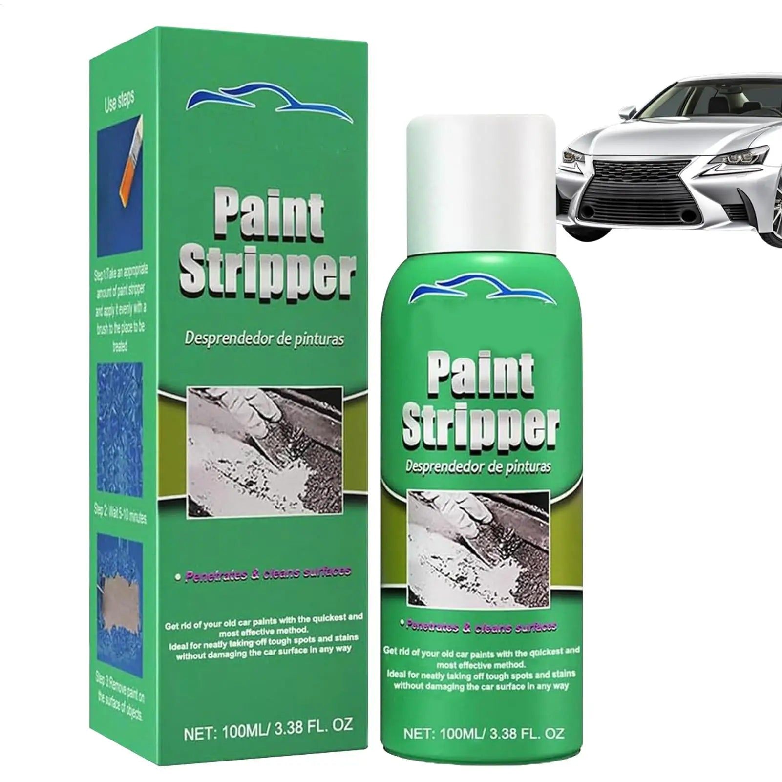 Paint Remover for Concrete 100ml Paint Thinner Remover Fast-Acting Car Dust Remover Supplies for Glass Metal Wood Furniture Use Qme