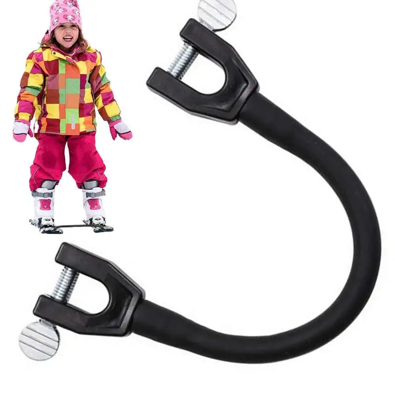 Ski Tip Connector Portable Ski Aid Cushioned Fastener Tape Strap Ski Practice Aid Easy Snow Ski Training Tools for Winter Qme